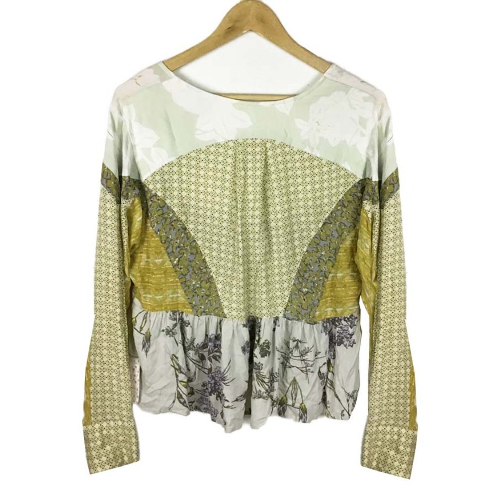Free People Aloha State Of Mind Peasant Green Tea Top - Picture 6 of 10
